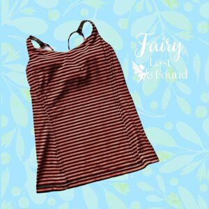 🍄50% Lululemon Tank Top Orange Navy Blue sz S